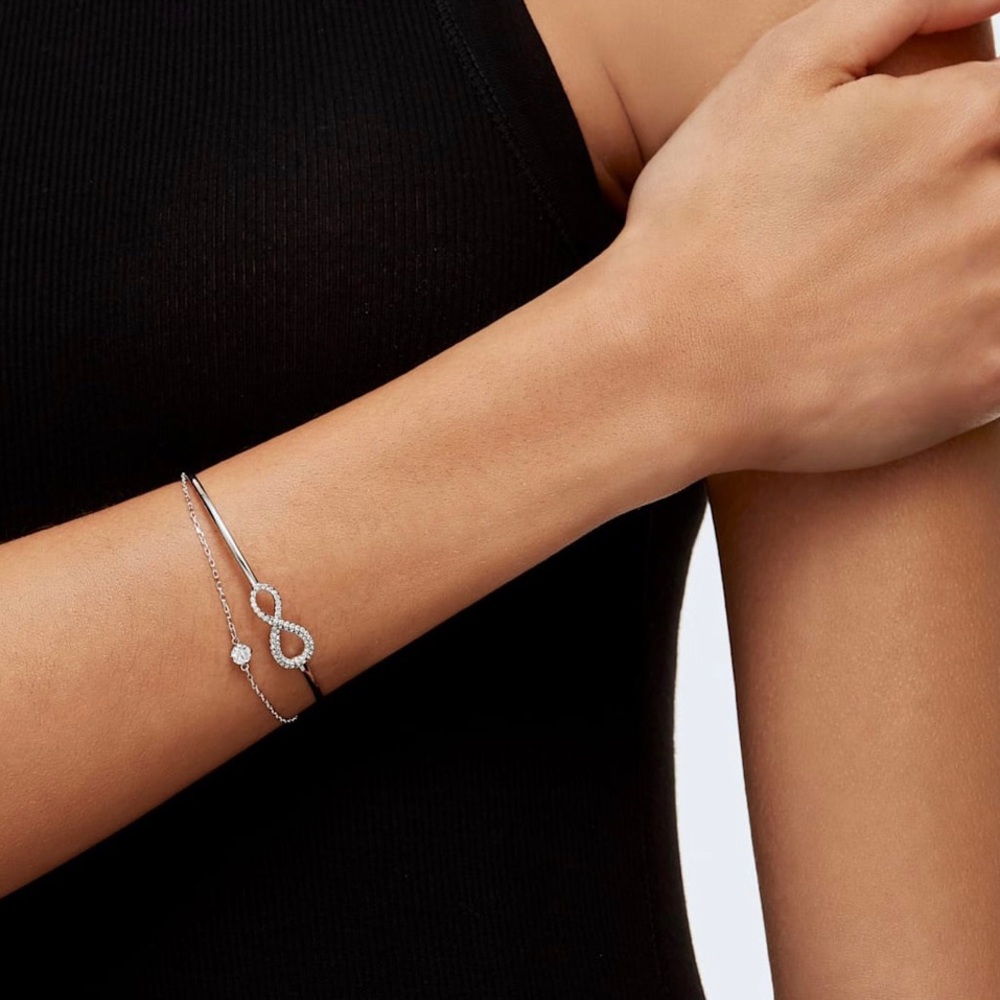 Authentic Swarovski Infinity Bangle - Infinity, W… - image 1